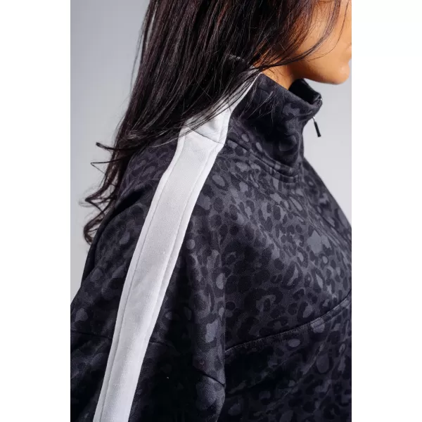  Hanorac cu jumătate de fermoar cu imprimeu leopard NEBBIA PRIMAL 866 LEOPARD NEGRU 