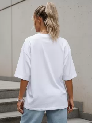 Tricou pentru femei DSTREET NX9002RY-WH-O ALB