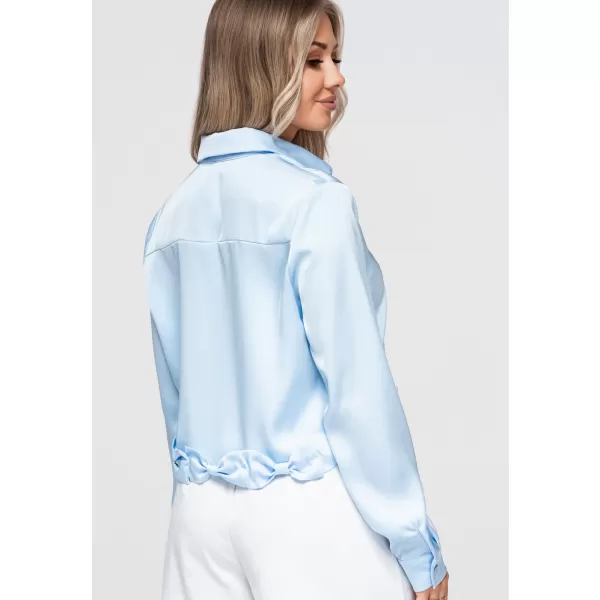  Cămașă de damă OMBRE OW-SH-E0059 ALBASTRU 