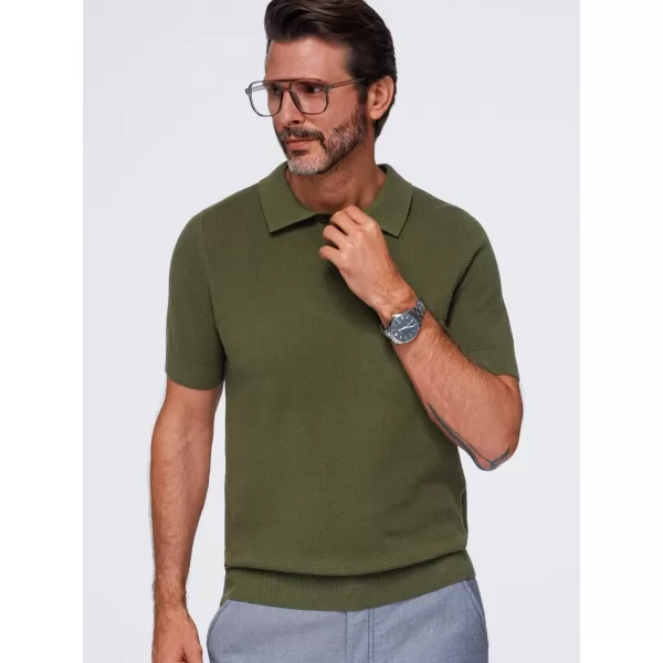  Tricou polo pentru bărbați OMBRE OM-POSS-0178 MĂSLINE 
