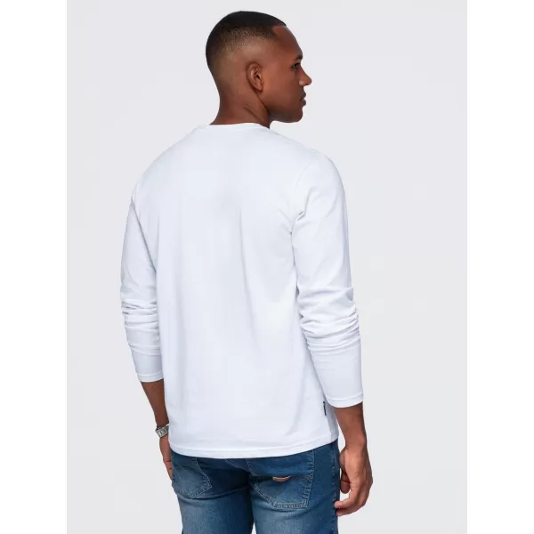  Tricou pentru bărbați OMBRE OM-LSBL-0142 ALB 