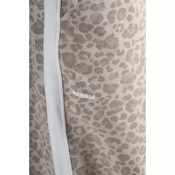  Pantaloni de trening largi cu imprimeu leopard NEBBIA PRIMAL 865 LEOPARD CREM 