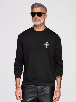 Hanorac pentru bărbați OMBRE OM-SSNZ-0271 NEGRU