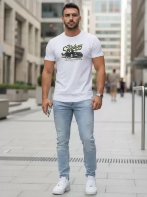 Tricou pentru bărbați DSTREET NX5089R ALB