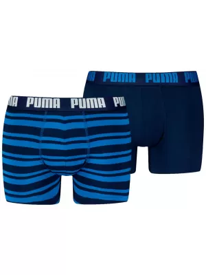 Boxeri pentru bărbați PUMA MEN EVERYDAY HERITAGE STRIPE BOXER 93832601 ALBASTRU