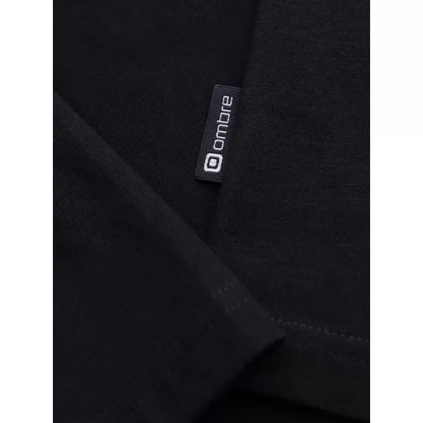  Tricou pentru bărbați OMBRE OM-LSBL-0143 NEGRU 