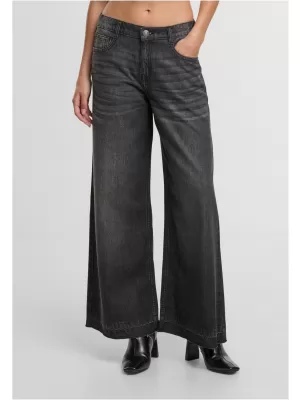 Pantaloni de dama URBAN CLASSICS TB7712 NEGRU SPALAT