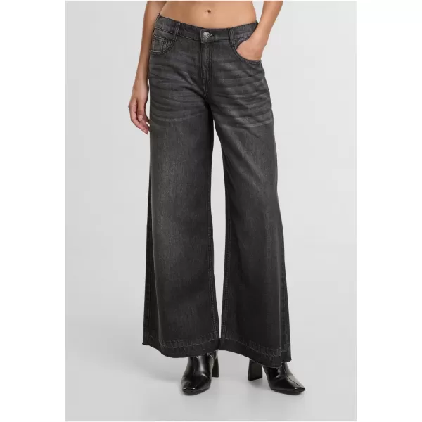  Pantaloni de dama URBAN CLASSICS TB7712 NEGRU SPALAT 