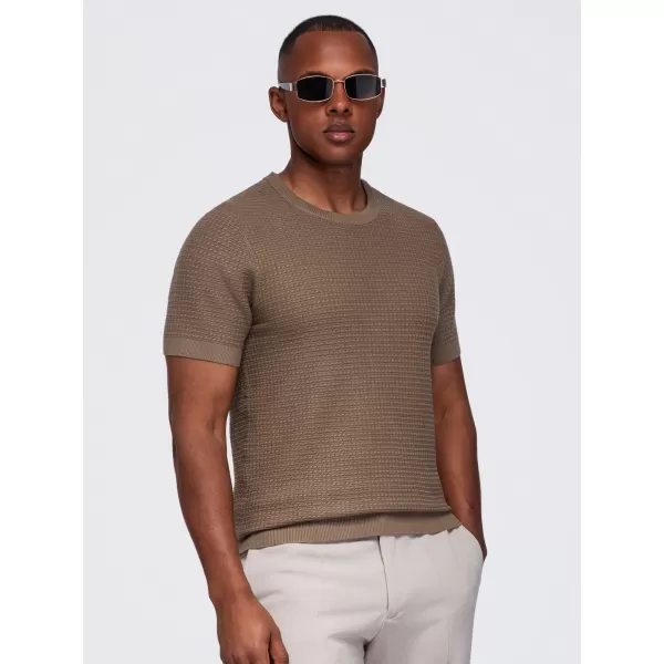  Tricou pentru bărbați OMBRE OM-TSCT-0303 MARO DESCHIS 