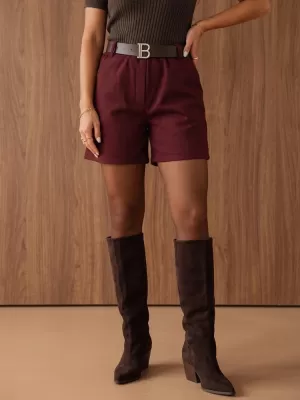Pantaloni scurți de damă DSTREET SY0614 BURGUNDIA