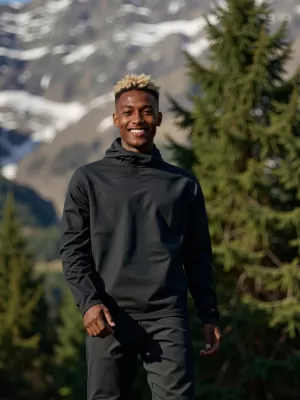Hanorac pentru bărbați cu uscare rapidă ALPINE PRO ROLT 2 NEGRU