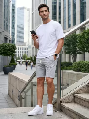 Pantaloni scurți pentru bărbați DSTREET SX2621 GRI DESCHIS