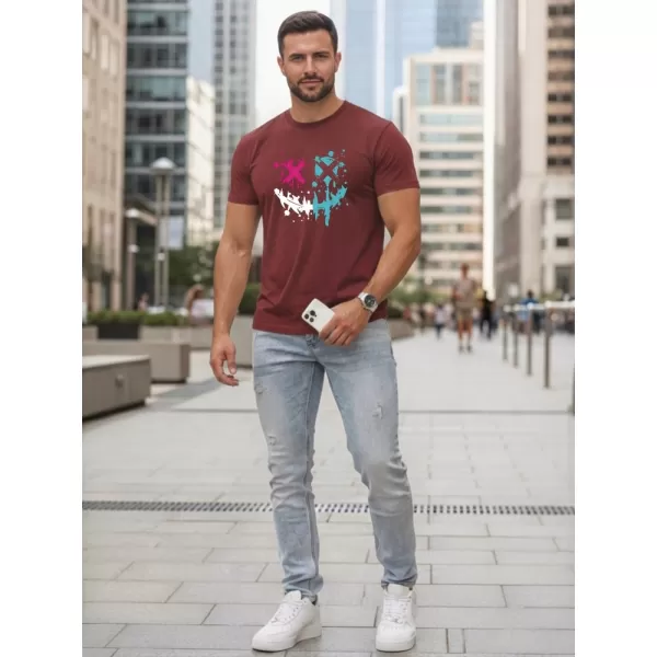  Tricou pentru bărbați DSTREET NX5100R-BU BURGUNDIA 