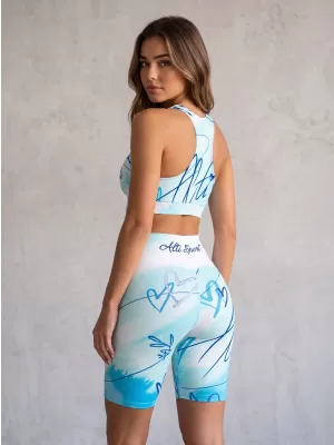 Jambiere premium pentru genunchi pentru femei (marimi noi) ALTISPORT VOJ/ALW083LEG06 ALB ALBASTRU