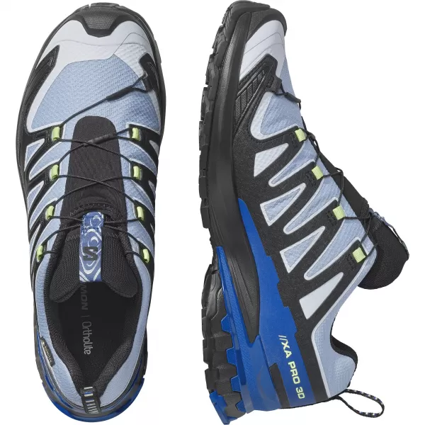  Pantofi pentru bărbați SALOMON XA PRO 3D V9 GORE-TEX STORM L45486500 NEGRU/BRUNNERA ALBASTRU/NAVIGAȚI PE WEB 