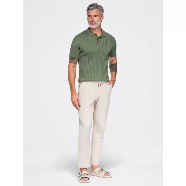  Pantaloni pentru bărbați OMBRE OM-PACP-0310 APROAPE ALB 