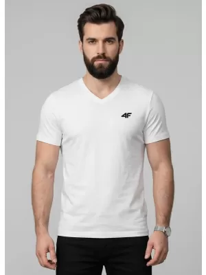 Tricou pentru bărbați 4F WMM00TTSHM3339 ALB