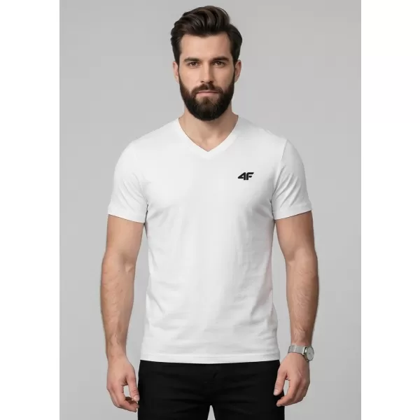  Tricou pentru bărbați 4F WMM00TTSHM3339 ALB 