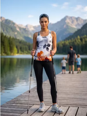 Maieu premium funcțional pentru femei ALTISPORT VOJ/ALW117TIL01 NEGRU-PORTOCALIU