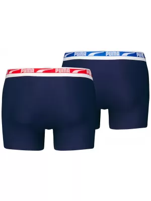 Boxeri pentru bărbați PUMA MEN EVERYDAY MULTI LOGO BOXER 2P 93832503 COMBO BLEUMARIN