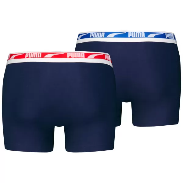  Boxeri pentru bărbați PUMA MEN EVERYDAY MULTI LOGO BOXER 2P 93832503 COMBO BLEUMARIN 