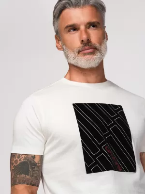 Tricou pentru bărbați OMBRE OM-TSPT-0259 ALB