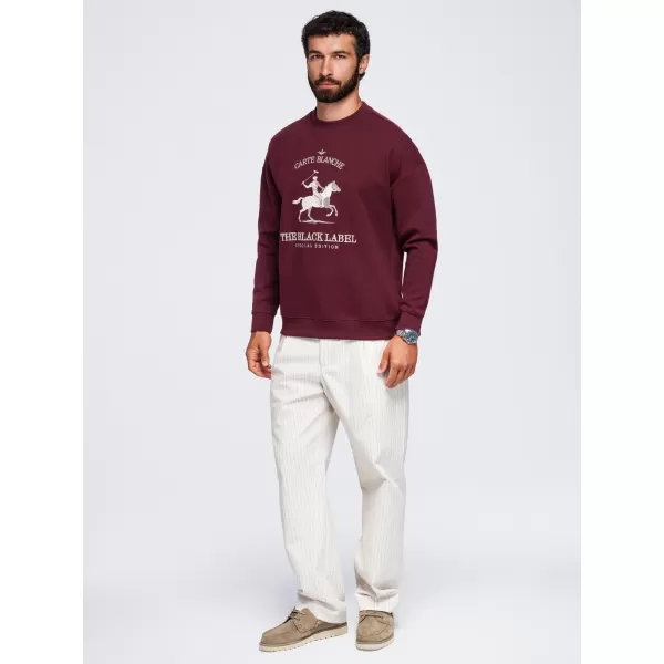  Hanorac pentru bărbați OMBRE OM-SSNZ-0267 BURGUNDIA 