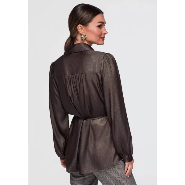  Cămașă de damă OMBRE OW-SH-E0071 MARO 
