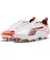 Ghete de fotbal pentru copii PUMA ULTRA 5 PLAY FG/AG JR 108170-01 ALB/NEGRU/ROȘU STRĂLUCITOR
