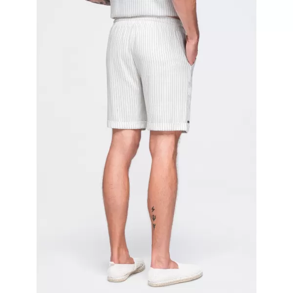  Pantaloni scurți pentru bărbați OMBRE OM-SRCS-0208 APROAPE ALB 