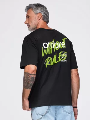 Tricou pentru bărbați OMBRE OM-TSPT-0284 NEGRU