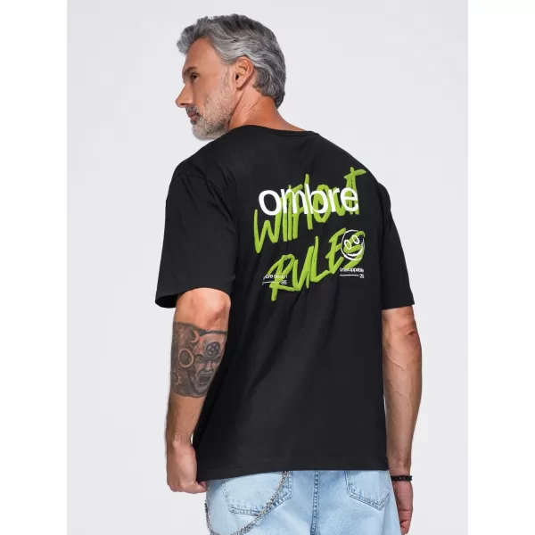  Tricou pentru bărbați OMBRE OM-TSPT-0284 NEGRU 