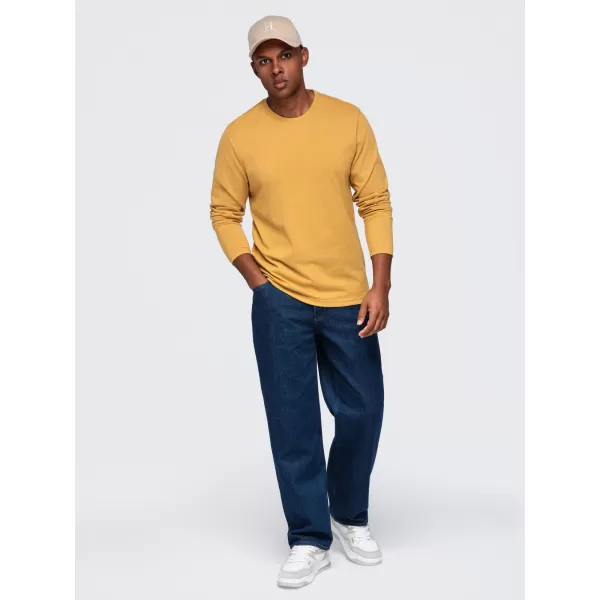  Tricou pentru bărbați OMBRE OM-LSBL-0142 MUŞTAR 