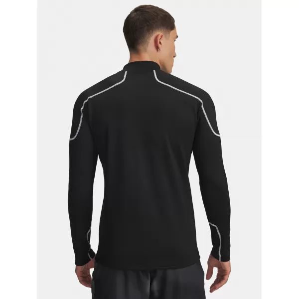  Tricou pentru bărbați UNDER ARMOUR COLD WEATHER GRID LS MOCK 6007127-001 NEGRU 