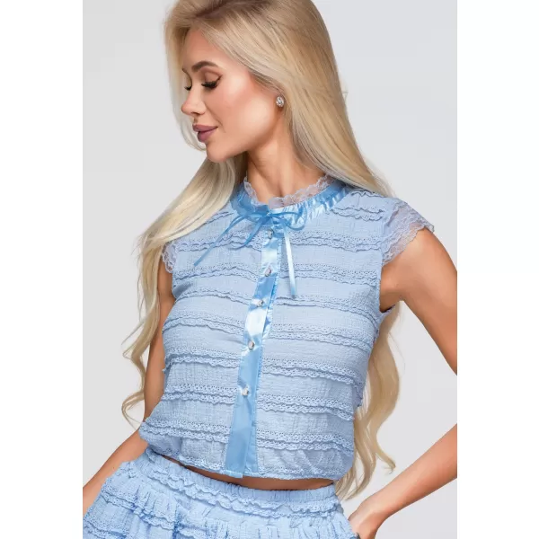  Bluza de dama OMBRE OW-TS-E0066 ALBASTRU 