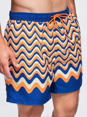 Pantaloni scurți pentru bărbați OMBRE OM-SRSS-0221 PORTOCALIU ȘI ALBASTRU