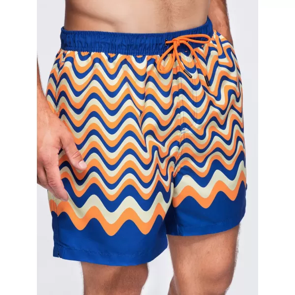 Pantaloni scurți pentru bărbați OMBRE OM-SRSS-0221 PORTOCALIU ȘI ALBASTRU 