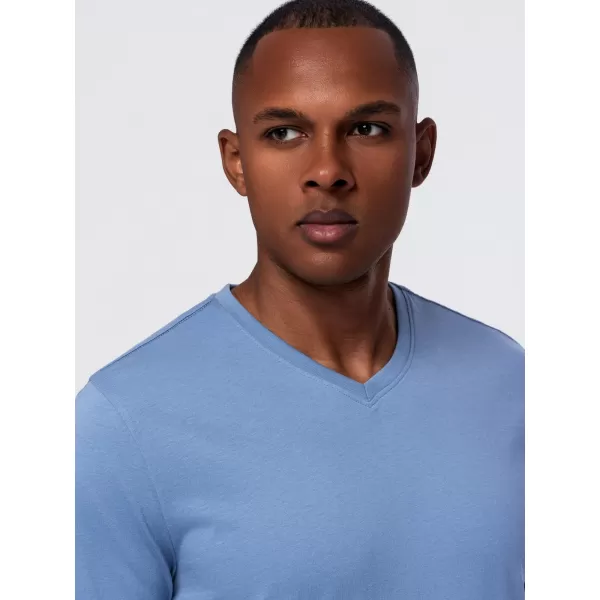 Tricou pentru bărbați OMBRE OM-LSBL-0143 DENIM LEJER 