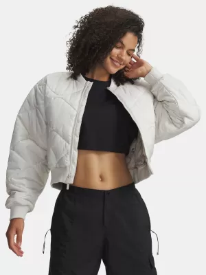 Jachetă bomber de damă UNDER ARMOUR HERITAGE BOMBER 6000638-110 ALB