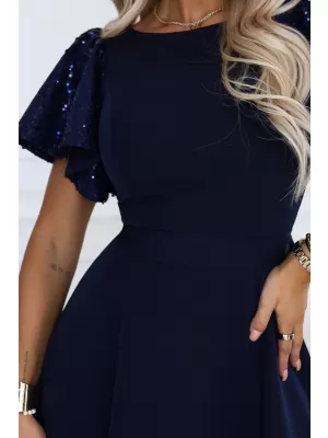 Rochie NUMOCO 694-4 ALBASTRU ÎNCHIS