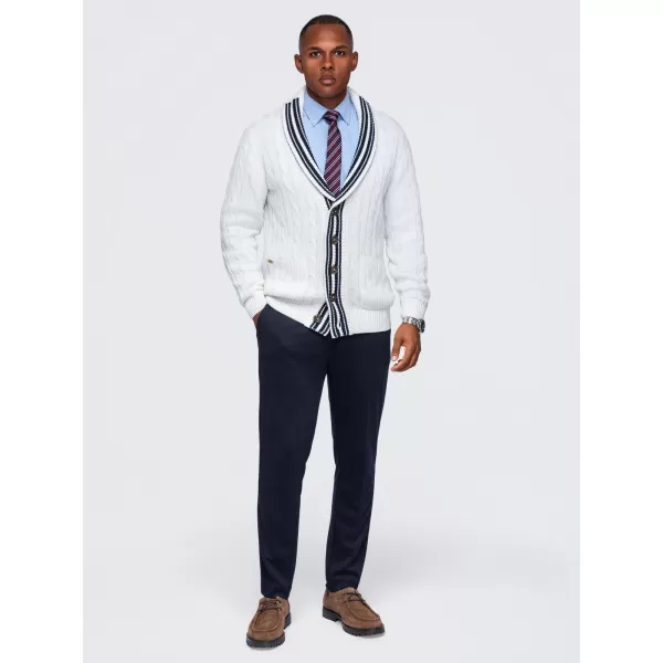 Cardigan pentru bărbați OMBRE OM-SWCD-0196 ALB 