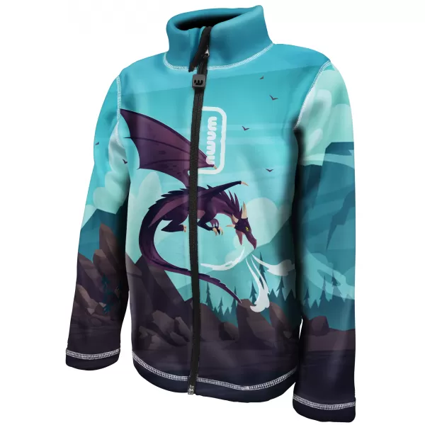  Hanorac fleece pentru copii WAMU DRAGON FANTASY ALBASTRU 