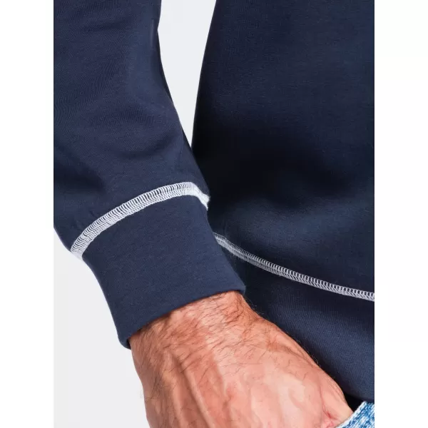  Hanorac pentru bărbați OMBRE OM-SSNZ-0269 ALBASTRU MARIN 