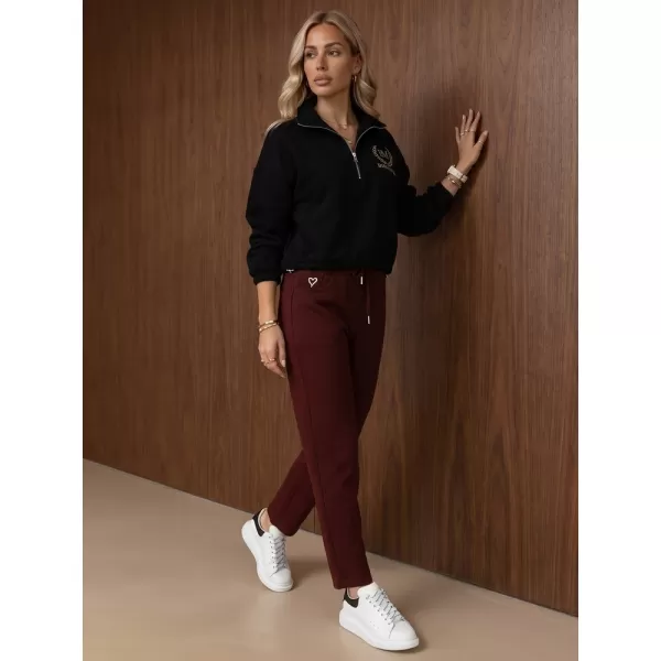  Pantaloni de dama DSTREET UY3213 BURGUNDIA 