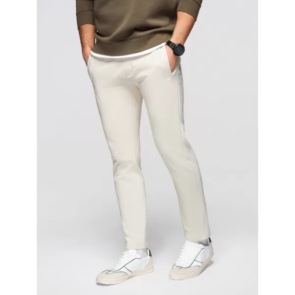  Pantaloni de trening pentru bărbați OMBRE OM-PABS-0304 CREMĂ 