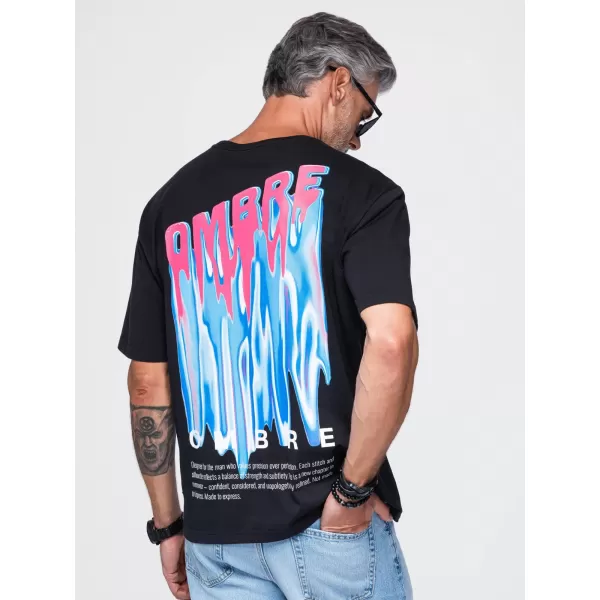  Tricou pentru bărbați OMBRE OM-TSPT-0283 NEGRU 