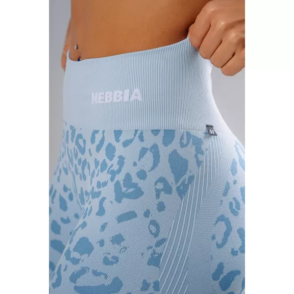  Pantaloni scurți de compresie push-up cu imprimeu leopard NEBBIA PRIMAL 856 LEOPARD ALBASTRU 