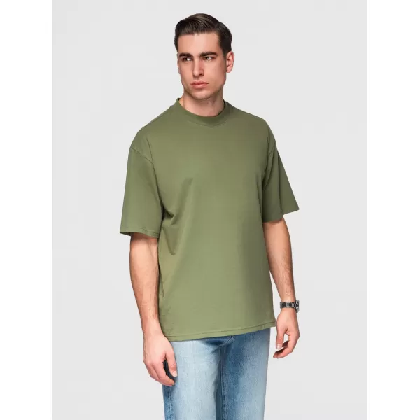 Tricou pentru bărbați OMBRE OM-TSBC-0291 ALB MURDAR/MĂSLINIU PAL/MARIN 