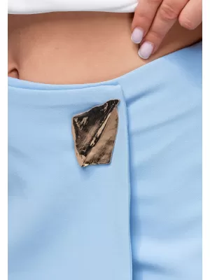Pantaloni scurți de damă OMBRE OW-ST-E0008 ALBASTRU DESCHIS