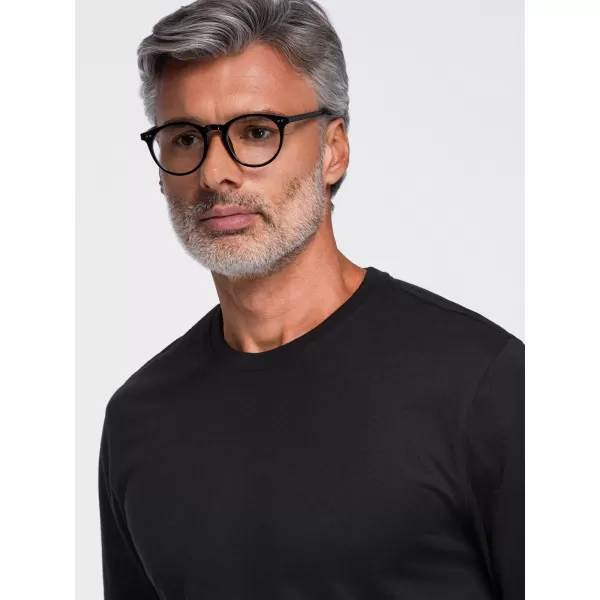  Tricou pentru bărbați OMBRE OM-LSBL-0142 NEGRU 